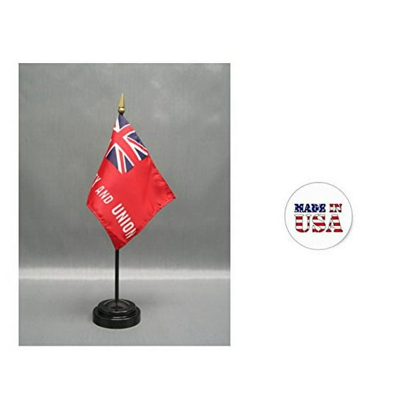 Made in the USA. 2 Tauton 4"x6" Miniature Desk & Table Flags Includes 2 Flag Stands & 2 Tauton Small Mini Stick Flags