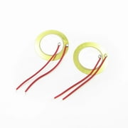 27mm Piezoelectric Disk Element Piezo Sound Sensor Pickups with 2 Wires - 2 Pack