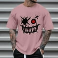 thumbnail image 2 of Dagegui Mens 3D Printed T-Shirts Funny Face Tooth Graffiti Graphic Tees Plus Size Short Sleeve Crewneck Shirts Casual Loose Party Costumes Halloween Pink 2XL, 2 of 4