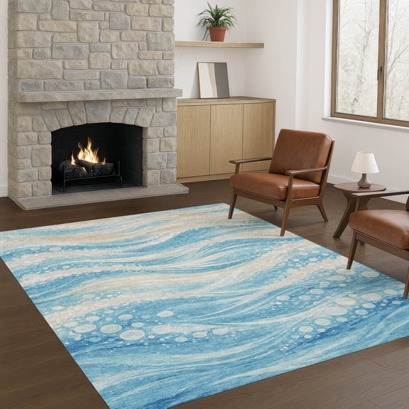 Addison Rugs Chantille Indoor/Outdoor Transitional Coastal Sky Machine Washable Rectangle Rug, 10' x 14'