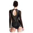 thumbnail image 5 of Raenseen Women Rhinestones Latin Dance Leotard Salsa Tango Dance Bodysuit Rhythmic Gymnastics Black M, 5 of 9