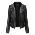 thumbnail image 2 of ZHAOCHENG Chaqueta de cuero genuino para mujer, de corte ajustado y corto, para primavera y otoño de 2024, chaqueta de motociclista ajustada de imitación PU., 2 of 5