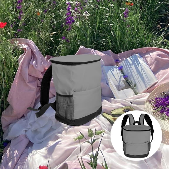 SEWACC Insulated Cooler Backpack, Grey, Lightweight for Outdoor Use