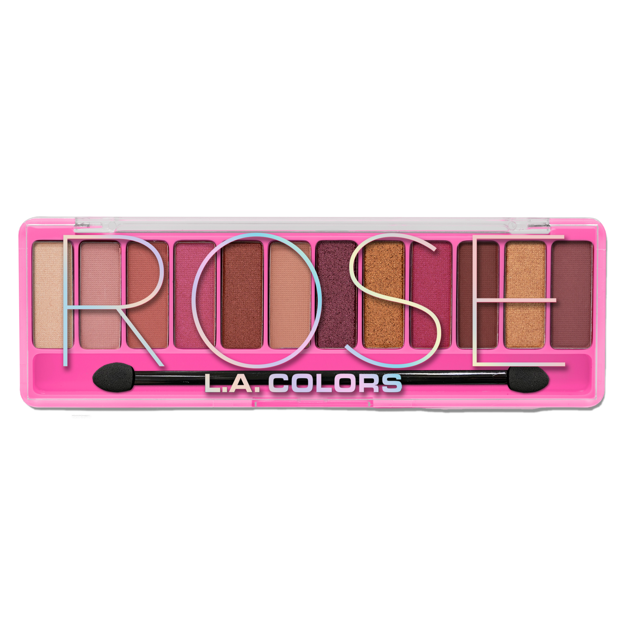 L.A. COLORS Color Vibe 12 Color Eyeshadow Palette, Ultra-Buttery & Vibrant, Rose, 0.30 oz