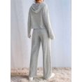 thumbnail image 6 of Womens Lounge Sets 2 Piece Matching Pajamas Fall Fashion Ribbed Knit Outfits Long Sleeve Casual Sweatsuits Grey XL, 6 of 9
