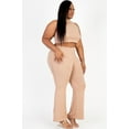 thumbnail image 3 of Plus Size Ribbed Mock Neck Crop Tank Top& Bootcut Pants Set, 3 of 5