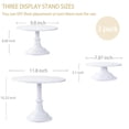 thumbnail image 2 of Juego de 3 soportes blancos para tartas, platos de postre, pastelería, dulces para fiestas, elegantes mesas redondas de columnas cilíndricas para bodas, soportes para tartas, fiesta de, 2 of 5