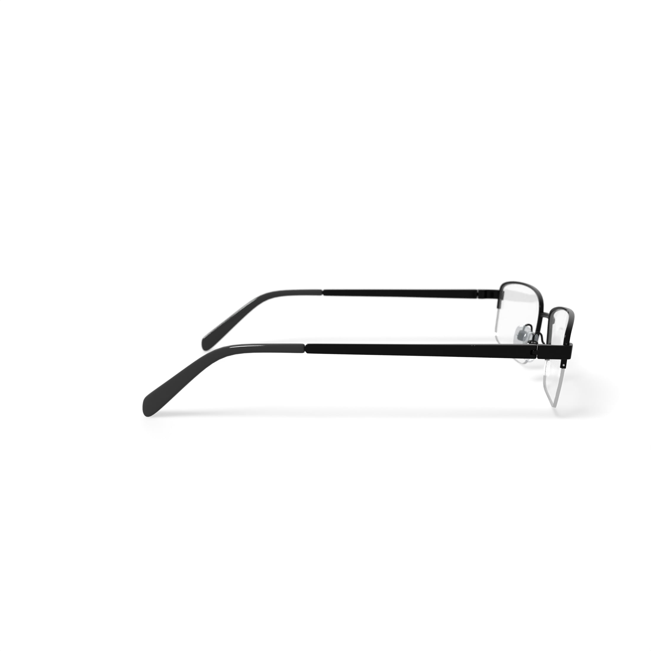 Adolfo Men's Officer Rectangular Prescription Eyeglasses with Case, Gunmetal