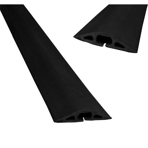 5 ft. D-2 Rubber Duct Cord Cover &  Rubber Cable Protector, Black