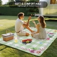 thumbnail image 4 of Easter Bunny Outdoor Rug for Patio/Deck/Porch, Non-Slip Large Area Rug 5 x 7 Ft, Spring Flower Daisy Tulips Green Checkered Indoor Outdoor Rugs Washable Area Rugs, Camping Rug Carpet Runner, 4 of 8