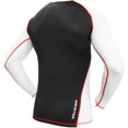 thumbnail image 3 of Meister Rush Premium Long-Sleeve Rash Guard for MMA, BJJ & Diving - White/Red, 3 of 4