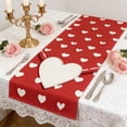thumbnail image 6 of Linen Table Runner with Heat Insulation - Valentine's Day Party Dining Decor - Natural Fabric Table Cover for 4-6 Person Dining Settings, 6 of 7