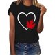 thumbnail image 5 of Camisas de Manga Corta para las Mujeres Impresión de Manga Corta Cuello Redondo, Camisa Casual de Poliéster para las Mujeres, Lavado de Manos, 5 of 6