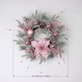 thumbnail image 3 of Corona navideña rosa para puerta con bolas, ventana, corona rosa para decoración del hogar de Año Nuevo, 3 of 8