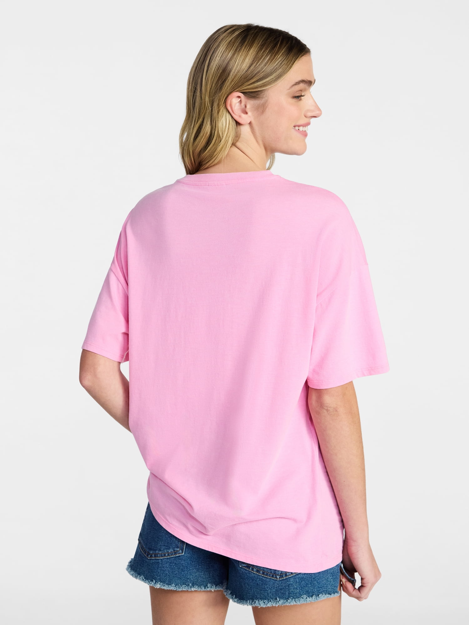 No Boundaries Washed Graphic Boyfriend Tee, Women's XXS-XXL