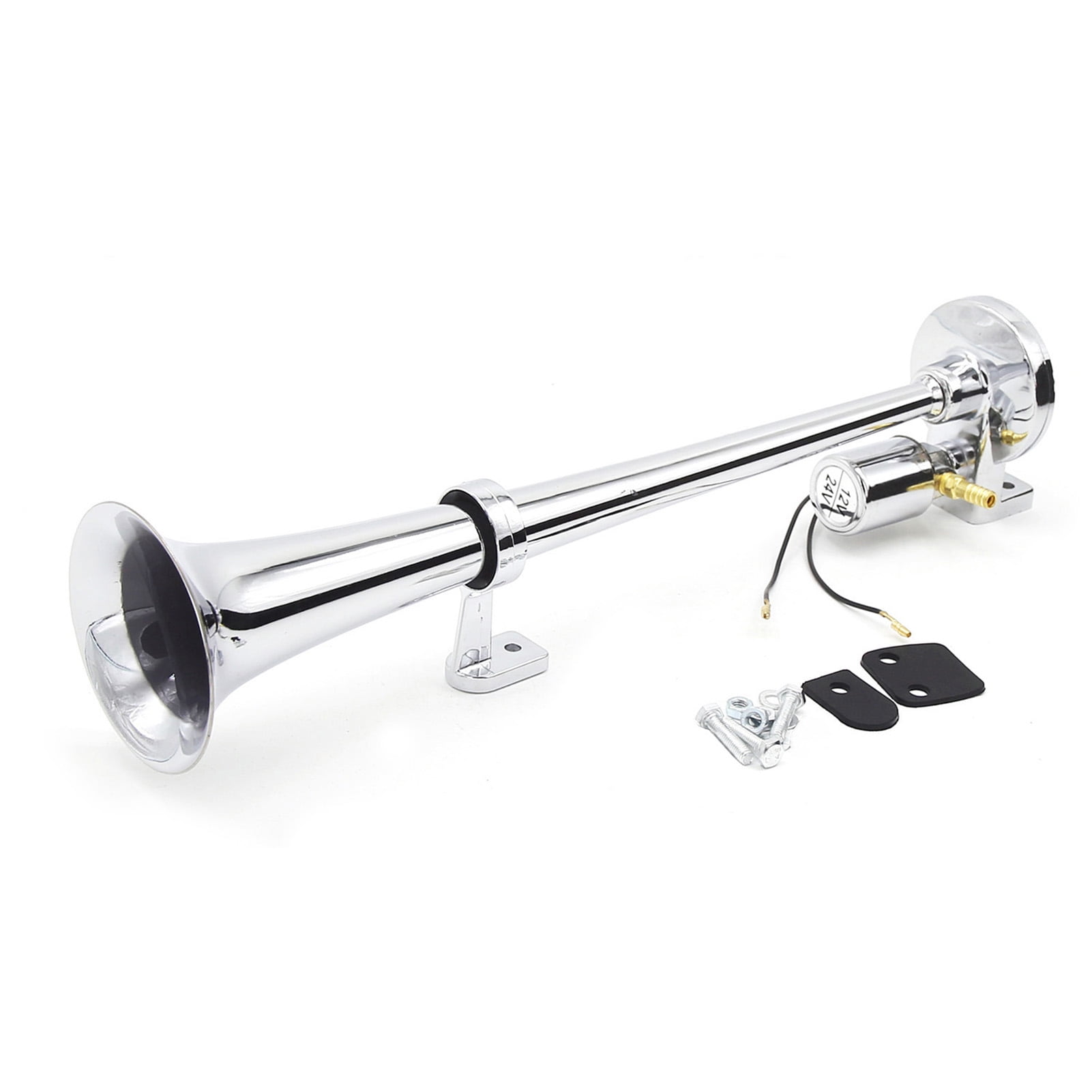Klaxon Trompette électrique ARAMOX - 135 DB, 12V/24V, Pour Voiture/camion/bateau - Kit Complet - 3