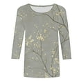 thumbnail image 4 of 3/4 Length Sleeve T-Shirts for Women New Summer Clothing Tops Fashion Floral Print Shirts Women's Blouses Pullover Tops, 4 of 5