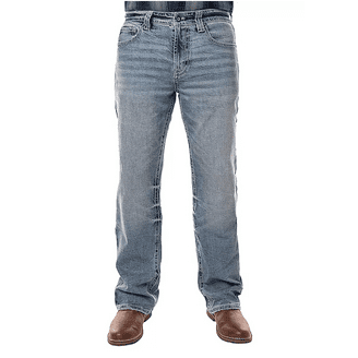 Axel Men's Slim Boot Cut Stretch Denim Jeans, Mediterranean Medium