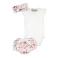 thumbnail image 3 of Gerber Baby Girl Onesies Bodysuit, Diaper Cover & Headband Outfit Set, 3-Piece, (0/3 Months - 12 Months), 3 of 14