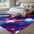 thumbnail image 5 of Independence Day Washable Living Room Rugs 6'x9', Abstract Red Blue White Mottled Painted Dots Low Pile Throw Large Area Rug Non-Slip Sturdy Edge Binding Carpet for Dining Room Kitchen Office, 5 of 9