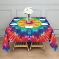 thumbnail image 3 of Rainbow Tie Dye Mandala Pattern Square Tablecloth,Waterproof Square Table Cover,Wipeable Spillproof Washable Table Cover for Home Kitchen Party Decor 52"x52"(132x132cm), 3 of 6