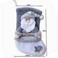 thumbnail image 2 of Calcetines navideños de lino para decoración del hogar, adornos para árboles de Navidad, bolsa de muñeco de nieve de Papá Noel gris, decoración para fiesta en el hogar (3 unidades,, 2 of 4