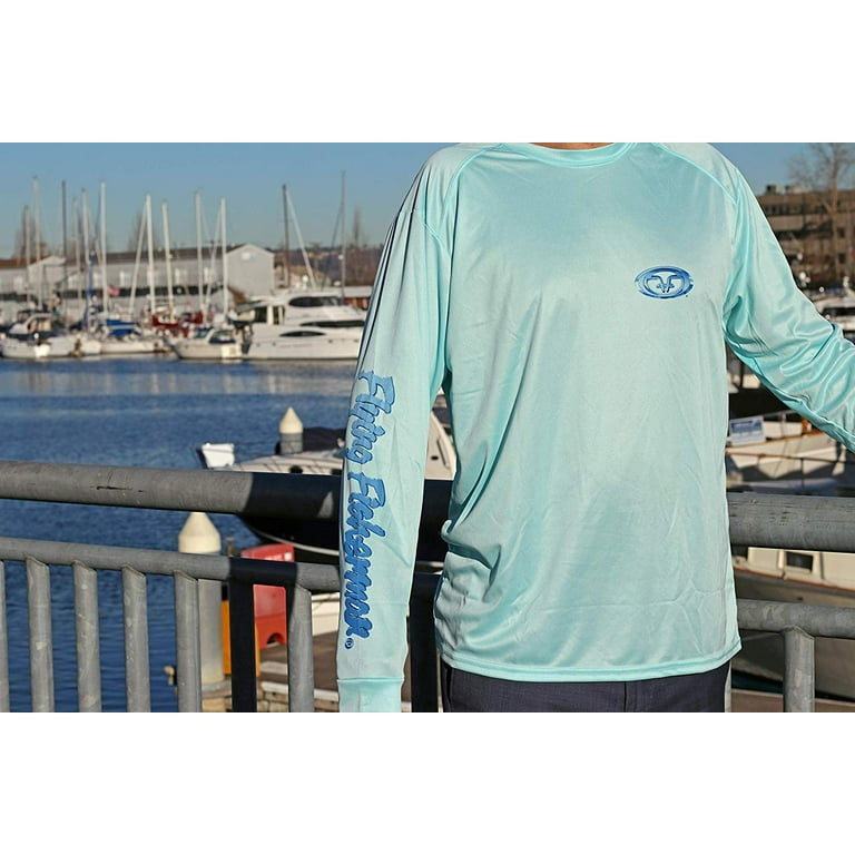 Flying Fisherman TL1411AL Pasta Pantaleo Mahi Long Sleeve Performance  T-Shirt, Aqua, Large