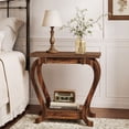 thumbnail image 5 of Fnova 2-Tier End Table with Storage, Farmhouse Wooden Side Table for Living Room, Small Spaces, Rustic Brown, 5 of 12