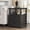 Black, variant on PLAMLE End Table for Living Room with 2 Drawers Retro Sofa Side Table with Charging Station Wooden Nightstand for Bedroom office End Table