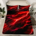 thumbnail image 2 of Feelyou Mysitc Lightning Bed Sheets for Teens, Red Tornado Storm King Sheets, Natural Weather Sheet Set, Microfiber Bedroom Decor, 4pcs, 2 of 7