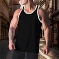thumbnail image 2 of Awwp Mens Tops Men’S Muscle Tank Top Athletic Sleeveless Shirt Breathable Cotton/Polyester Blend for Gym And Casual Wear Black L, 2 of 6