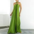 thumbnail image 6 of DHFJKG Formal Dresses For Women Wedding Guest Dress Summer Halter Silk Satin Sleeveless Flowy Maxi Dress Party Prom Stylish Dresses, 6 of 7