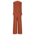 thumbnail image 5 of AHTJRT Women's 2 Piece Linen Sets Sleeveless Round Neck Tees Baggy Wide Leg Pants Set Casual 2026 Spring Lounge Outdoor Outfits Red L, 5 of 6