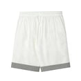 thumbnail image 4 of Bosfbaoi Mens Shorts Cotton Blend Relaxed Fit Casual Chinos Adjustable Waist Drawstring Shorts with Striped Cuffs, 4 of 7