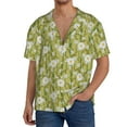 thumbnail image 3 of Xecao offers the Daisies Flowers for Men's Casual Short-sleeved Shirt, a button-up collared shirt with a pocket, perfect for beach vacations and yacht travel in the 3X-Large size., 3 of 7