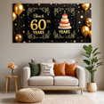 thumbnail image 4 of Golden Balloons Stars Backdrop Banner for 60th Birthday Party, Happy Birthday Cheers Decoration, Party Supplies Photography Props for Celebrations Events Decorations, 4 of 7