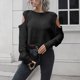 thumbnail image 2 of Gibobby Suéter de invierno para mujer, Suéter de cuello redondo algodón para mujer(Negro,CH), 2 of 5