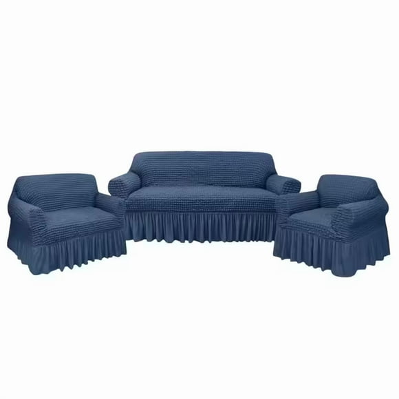 Cubre Sala Con Falda De Olan Fundas Protector Stretch 3 Set tourqoise