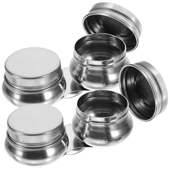 2 Pcs Stainless Steel Oil Paint Mixing Pot Drawing Supplies Brush Pen Cleaning Jar Artist Paint Water Cup Palette Cups