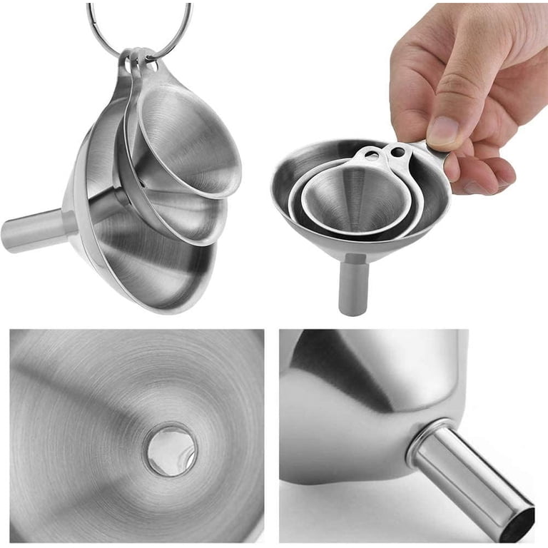 Babelshar 3-Piece Plastic Kitchen Funnel Set - Food Grade, Small/Medium/Large, For Bottles, Canning, Oil