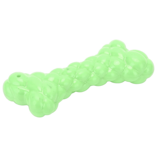 Squeak Bone Dog Toy Teeth Cleaning Squeaky Interactive Dog Bones for Small Medium Large BreedGreen