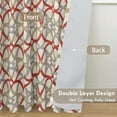 thumbnail image 2 of DriftAway Alexander 100% Blackout Curtains for Living Room Linen Blend Pattern Match Thermal Insulated Room Darkening Geo Moroccan Mid Century Back Tab Bedroom Drapes 2 Panels 52 x 96 Inch Linen Red, 2 of 8