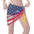 thumbnail image 7 of Women'S Beach Cover Up Short Sarong Dress America Venezuelan Flag Watercolor Wrap Chiffon Shawl, 7 of 7