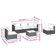thumbnail image 2 of vidaXL 6 Piece Patio Lounge Set with Cushions Poly Rattan Black, 2 of 12