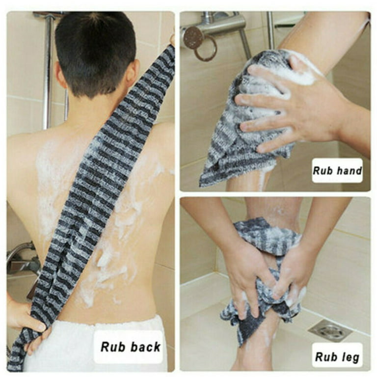 Easy Reach Extra-Long White Back Washcloth for Body