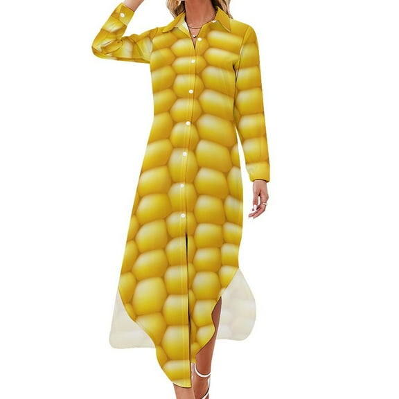 Corn Cob Background Long Sleeved Shirt Dress dresses for official occasions Dresses gala bandage dress
