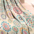 thumbnail image 3 of Multicolor Ethnic Floral Pattern Blanket,Comfortable Soft Flannel Throw Blanket,All Season,Warm Lightweight Blankets for Sofa Bed Couch Living Room Chair,30"x40", 3 of 4