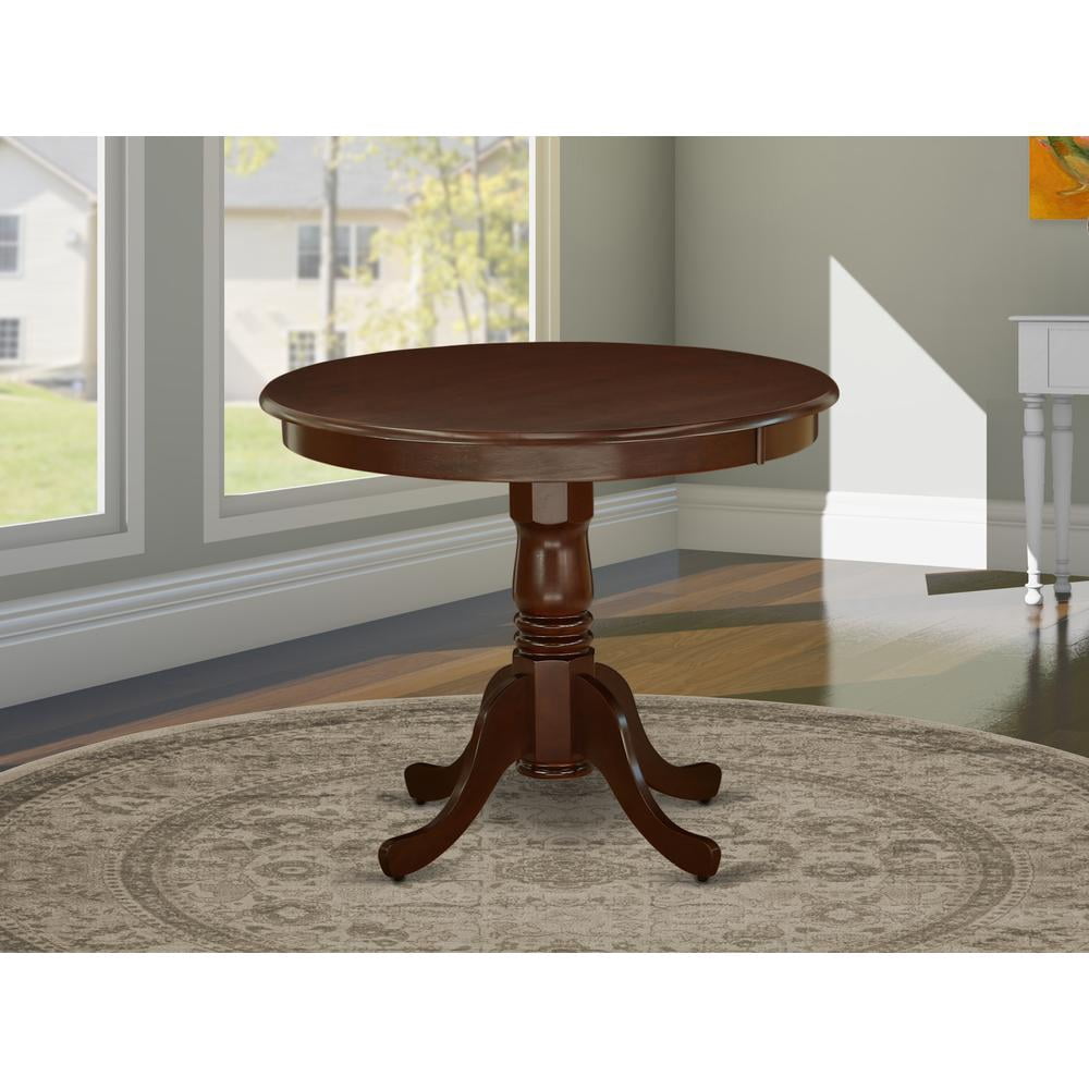 East West Furniture Antique 36" Round Wood Dining Table in Mahogany