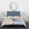 thumbnail image 2 of Designart 'Four Seasons Tree' Floral Bedding Set - Duvet Cover & Shams, 2 of 4