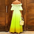 thumbnail image 4 of Women's Flowy Maxi Dress with Puff Sleeves and Shoulder Ruffle for Beach and Vacation Wear, 4 of 5